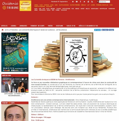 artsflorence -occitanie magazine actualité littéraire les curiosités érotiques et bdsm de florence